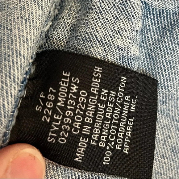 DD77 jeans jacket custom made POW💥 diamond and cat  sequin patches sz small - Picture 8 of 9